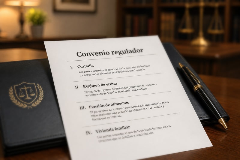 Divorce settlement agreement document with sections on custody, visitation, child support and the family home